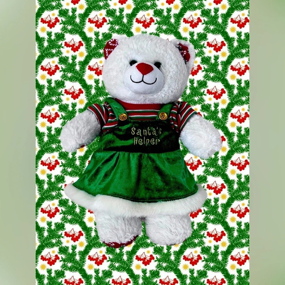 Build-a-bear from Santa’s Workshop.  White bear with cute Christmas outfit on. - Picture 1 of 8